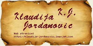 Klaudija Jordanović vizit kartica